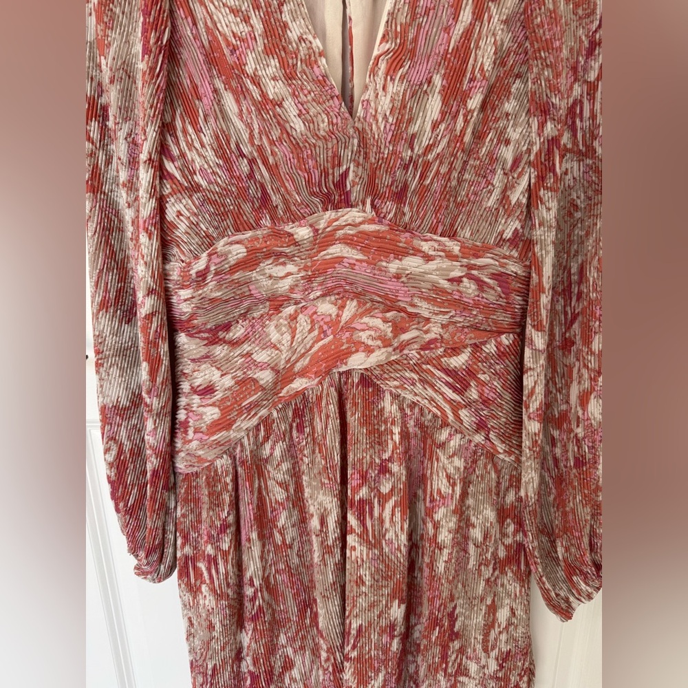 Astr The Label ADR100551 Plisse Pleated Dress Coral Multi Floral - Picture 2 of 13
